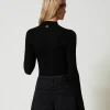 Pulls Et Cardigans*TWINSET Milano Pull Col Montant Sans Coutures En Laine Noir