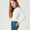 Pulls Et Cardigans*TWINSET Milano Pull Côtelé Avec Finition Croisée Off White