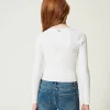 Pulls Et Cardigans*TWINSET Milano Pull Côtelé Avec Finition Croisée Off White