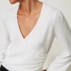 pull_en_angora_mlang_avec_4.webp Pulls Et Cardigans*TWINSET Milano Pull En Angora Mélangé Avec Perles Blanc Neige