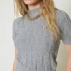 Pulls Et Cardigans*TWINSET Milano Pull En Coton Et Cachemire Avec Logo Gris Chiné Foncé