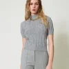 Pulls Et Cardigans*TWINSET Milano Pull En Coton Et Cachemire Avec Logo Gris Chiné Foncé