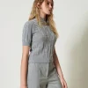 Pulls Et Cardigans*TWINSET Milano Pull En Coton Et Cachemire Avec Logo Gris Chiné Foncé