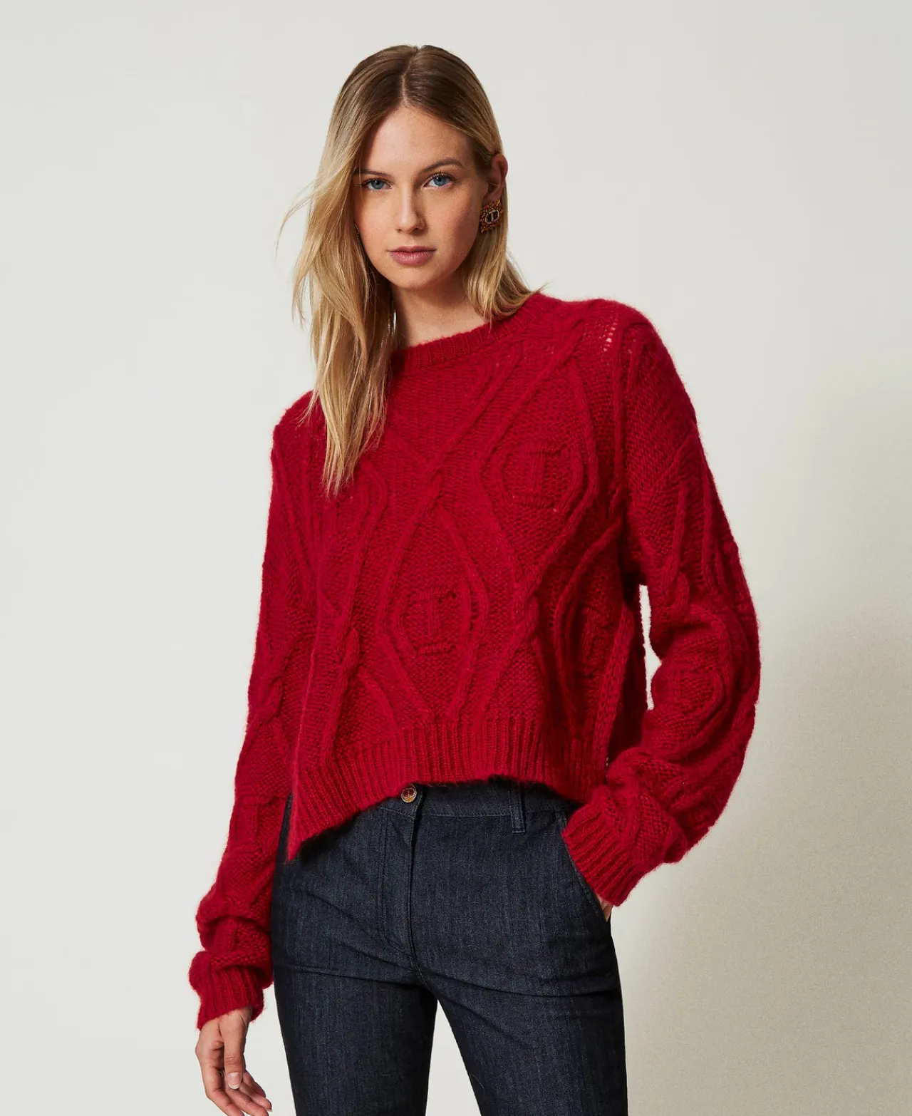 Pulls Et Cardigans*TWINSET Milano Pull En Mohair Mélangé Rouge Vénitien