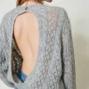 Pulls Et Cardigans*TWINSET Milano Pull En Mohair Mélangé Avec Torsades Et Ajour Gris moyen chiné
