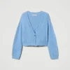 Pulls Et Cardigans*TWINSET Milano Pull Et Cardigan Avec Bouton Oval T Bleu « Frozen Fjord »