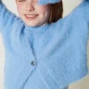 Pulls Et Cardigans*TWINSET Milano Pull Et Cardigan Avec Bouton Oval T Bleu « Frozen Fjord »