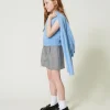 Pulls Et Cardigans*TWINSET Milano Pull Et Cardigan Avec Bouton Oval T Bleu « Frozen Fjord »