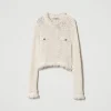Pulls Et Cardigans*TWINSET Milano Pull Jacquard Point Filet Blanc « Old White »