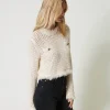 Pulls Et Cardigans*TWINSET Milano Pull Jacquard Point Filet Blanc « Old White »