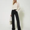 Pulls Et Cardigans*TWINSET Milano Pull Jacquard Point Filet Blanc « Old White »