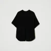 Ponchos*TWINSET Milano Pull Poncho Côtelé Noir