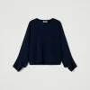 pull_rasducou_avec_volant_1.webp Pulls Et Cardigans*TWINSET Milano Pull Ras-du-cou Avec Volant Indigo