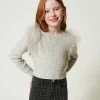 Pulls Et Cardigans*TWINSET Milano Pull Regular Avec Volants En Tulle Gris Mélangé