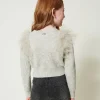 Pulls Et Cardigans*TWINSET Milano Pull Regular Avec Volants En Tulle Gris Mélangé