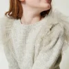 Pulls Et Cardigans*TWINSET Milano Pull Regular Avec Volants En Tulle Gris Mélangé