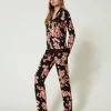 Sous-Vêtements Et Vêtements De Nuit*TWINSET Milano Pyjama Masculin Avec Imprimé Et Dentelle Multicolore Blooming