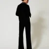 Sous-Vêtements Et Vêtements De Nuit*TWINSET Milano Pyjama Masculin En Velours Avec Broderie Noir