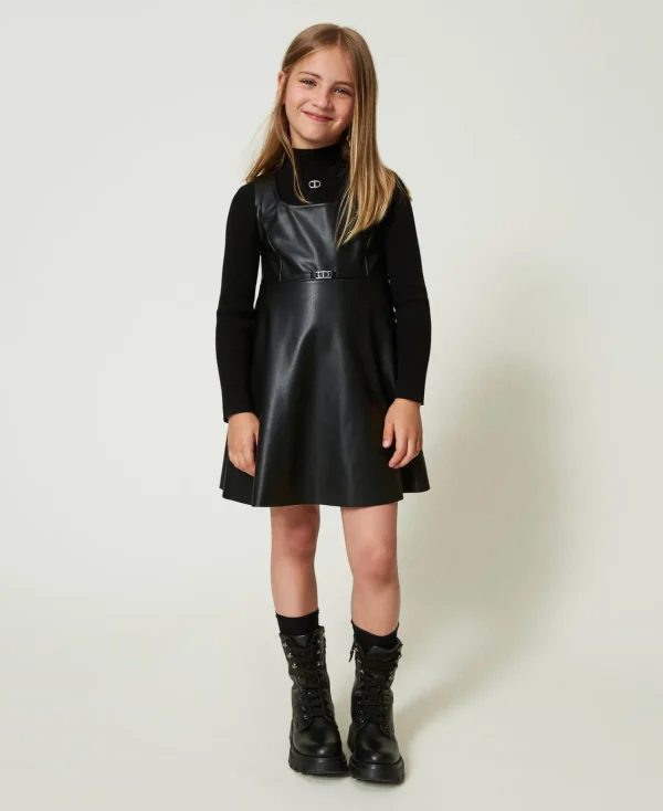 robe_courte_avec_boucle_o_0.webp Robes*TWINSET Milano Robe Courte Avec Boucle Oval T Noir