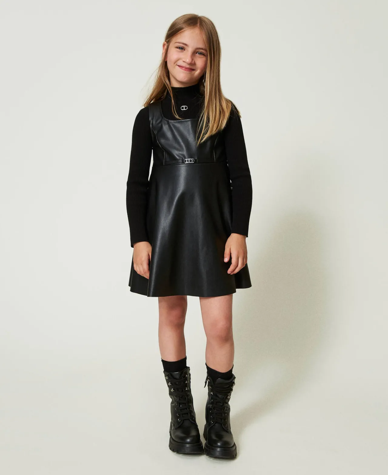 Robes*TWINSET Milano Robe Courte Avec Boucle Oval T Noir