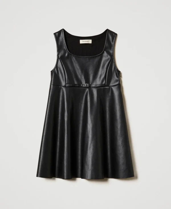 robe_courte_avec_boucle_o_1.webp Robes*TWINSET Milano Robe Courte Avec Boucle Oval T Noir