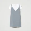 Robes De Cérémonie | Robes Courtes*TWINSET Milano Robe Courte Avec Broderies Et T-shirt Gris Chiné