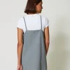 Robes De Cérémonie | Robes Courtes*TWINSET Milano Robe Courte Avec Broderies Et T-shirt Gris Chiné