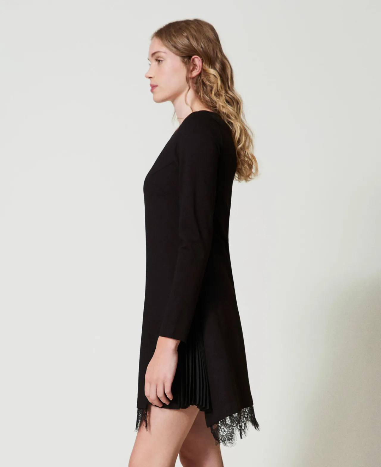 Robes Courtes*TWINSET Milano Robe Courte Avec Dentelle Noir