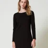 Robes Courtes*TWINSET Milano Robe Courte Avec Dentelle Noir