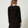 Robes Courtes*TWINSET Milano Robe Courte Avec Dentelle Noir
