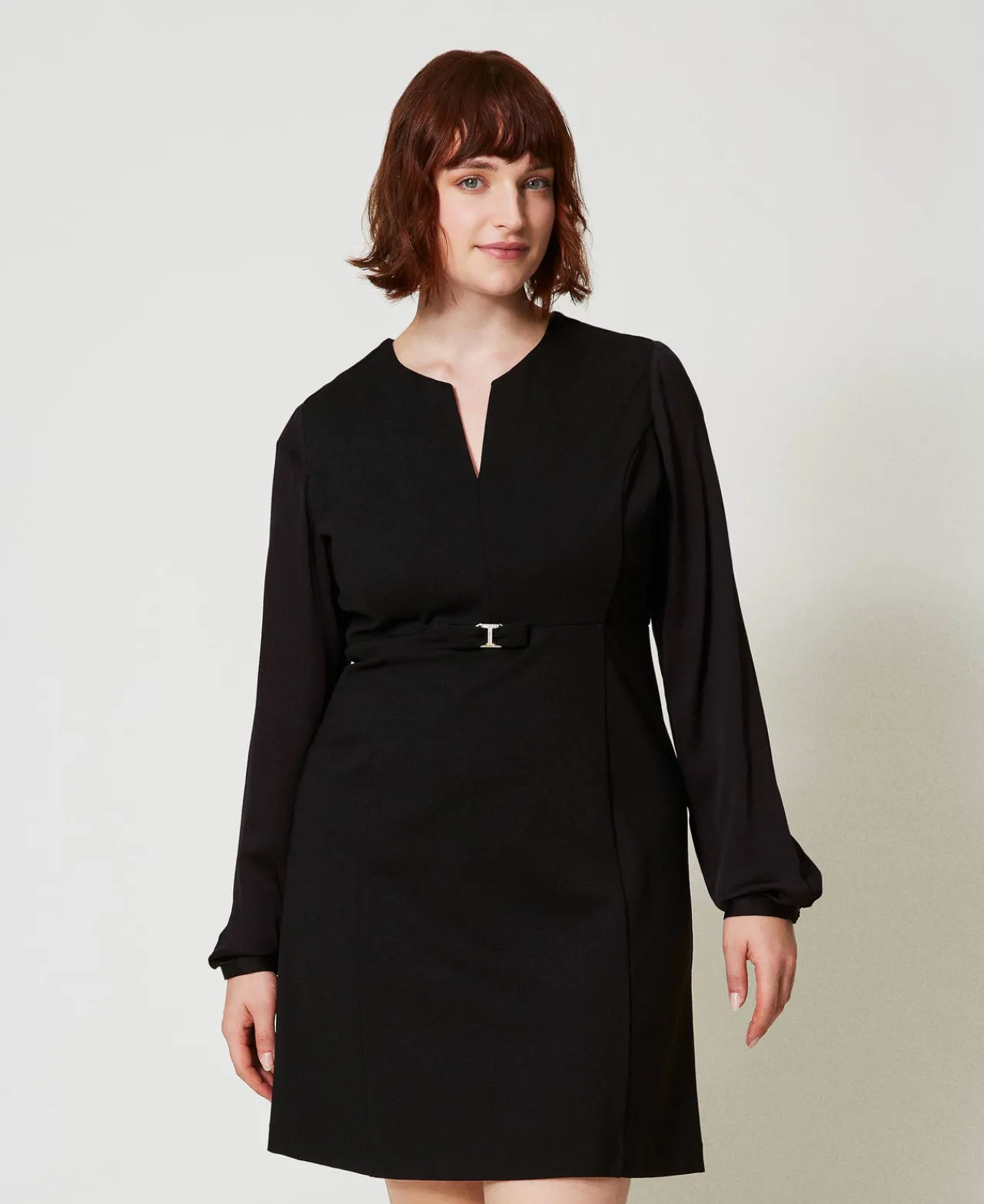 Robes Courtes*TWINSET Milano Robe Courte Avec Nœud Et Oval T Noir