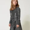 robe_courte_avec_sequins__2-1.webp Robes*TWINSET Milano Robe Courte Avec Sequins All-over Canon de Fusil Métallisé