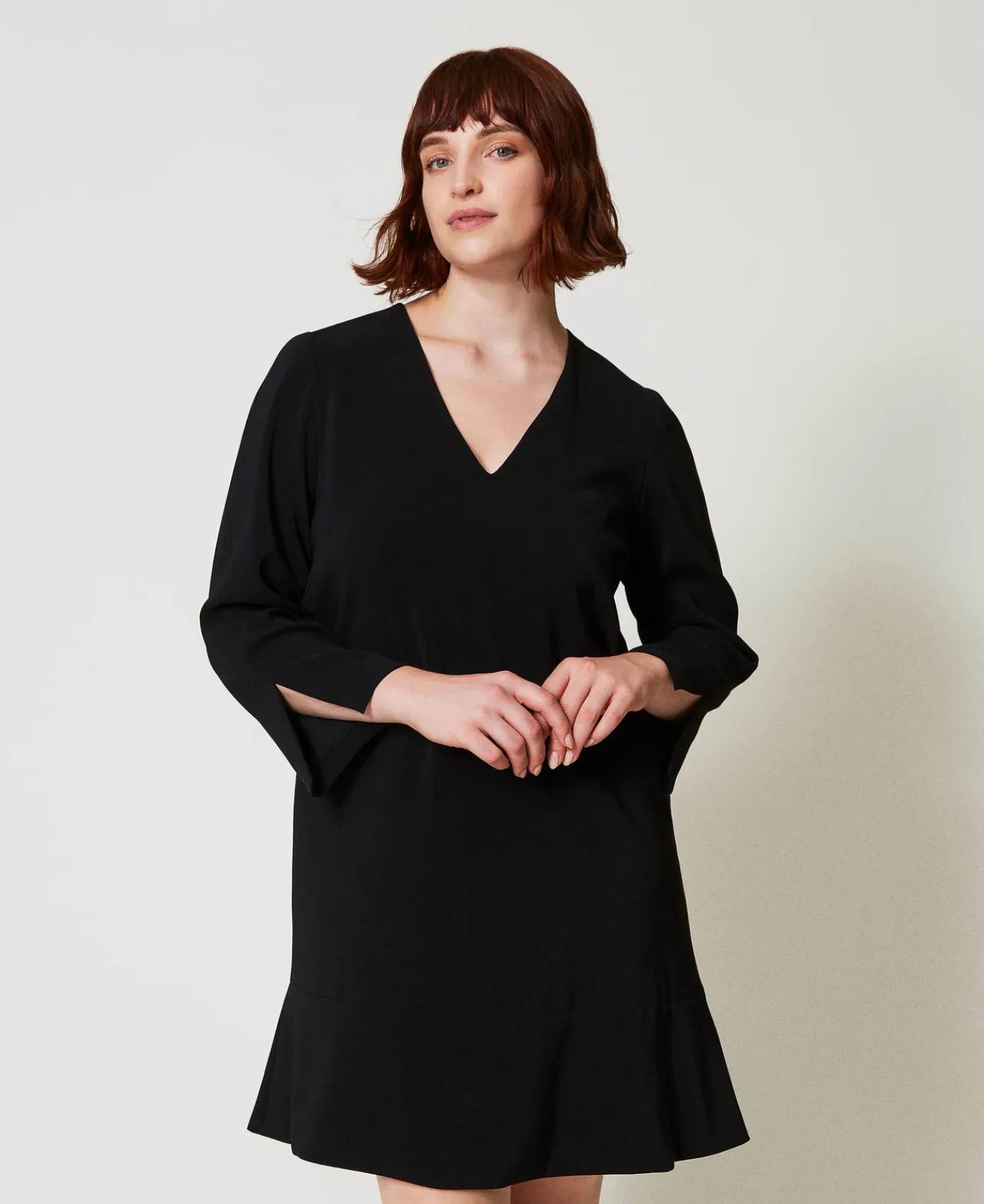 Robes De Cérémonie | Robes Courtes*TWINSET Milano Robe Courte Avec Volant Et Chaîne Oval T Noir