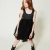 Robes*TWINSET Milano Robe Courte Avec Volants En Tulle Noir