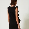 Robes De Cérémonie | Robes Courtes*TWINSET Milano Robe Courte Avec Volants En Crêpe Georgette Noir