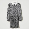 Robes*TWINSET Milano Robe Courte En Crêpe De Chine Avec Imprimé Imprimé Oval T Chaîne