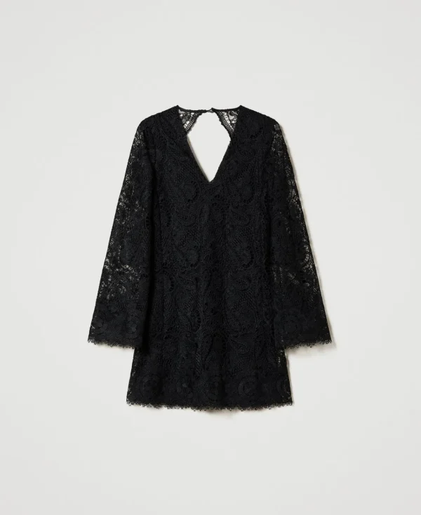 Robes Élégantes | Robes Courtes*TWINSET Milano Robe Courte En Dentelle Macramé Noir
