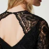 Robes Élégantes | Robes Courtes*TWINSET Milano Robe Courte En Dentelle Macramé Noir