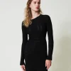Robes En Maille | Robes Courtes*TWINSET Milano Robe Courte En Maille Avec Mélange De Points Noir