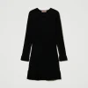 robe_courte_en_maille_ave_1-1.webp Robes En Maille | Robes Courtes*TWINSET Milano Robe Courte En Maille Avec Mélange De Points Noir