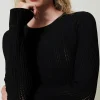 robe_courte_en_maille_ave_4-1.webp Robes En Maille | Robes Courtes*TWINSET Milano Robe Courte En Maille Avec Mélange De Points Noir