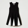 robe_courte_en_scuba_bico_1.webp Robes*TWINSET Milano Robe Courte En Scuba Bicolore Bicolore Noir / Blanc Cassé