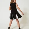 robe_courte_en_scuba_bico_3.webp Robes*TWINSET Milano Robe Courte En Scuba Bicolore Bicolore Noir / Blanc Cassé