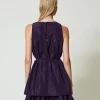 Robes De Cérémonie | Robes Élégantes*TWINSET Milano Robe Courte En Taffetas Avec Volant Aubergine