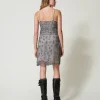 Robes De Cérémonie | Robes Élégantes*TWINSET Milano Robe Courte En Tulle Avec Broderie Réalisée à La Main Gris Anthracite