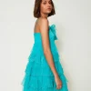 Robes De Cérémonie | Robes Élégantes*TWINSET Milano Robe Courte En Tulle Et Organza Vert « Tropical Emerald »