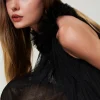 robe_courte_en_tulle_plis_4.webp Robes Élégantes | Robes Courtes*TWINSET Milano Robe Courte En Tulle Plissé Noir