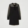 robe_courte_en_tulle_plum_1.webp Robes Élégantes | Robes Courtes*TWINSET Milano Robe Courte En Tulle Plumetis Noir