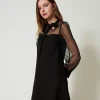 robe_courte_en_tulle_plum_2.webp Robes Élégantes | Robes Courtes*TWINSET Milano Robe Courte En Tulle Plumetis Noir