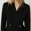 robe_courte_modle_robeman_4.webp Robes De Cérémonie | Robes Élégantes*TWINSET Milano Robe Courte Modèle Robe-manteau Croisée Noir